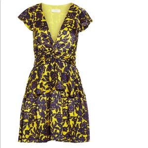 ALC Yellow Purple Floral Viera Dress Size 2